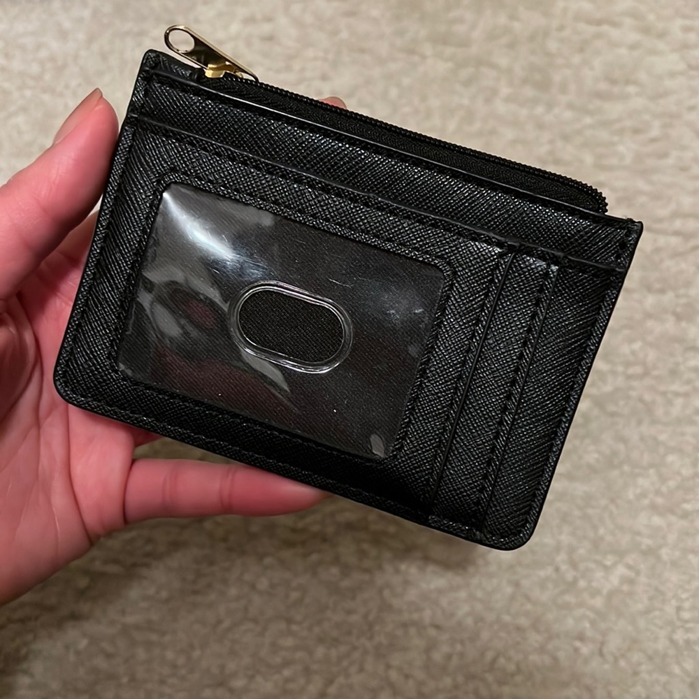 Card holder mini black saffiano leather